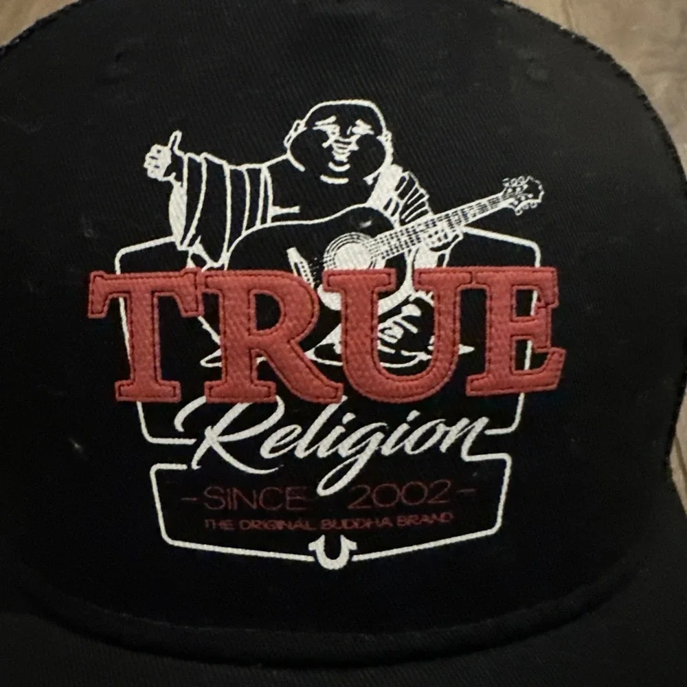 True Religion Buddha Logo Trucker Hat Cap Snapback Mesh Black NEW Style‎ TR4106